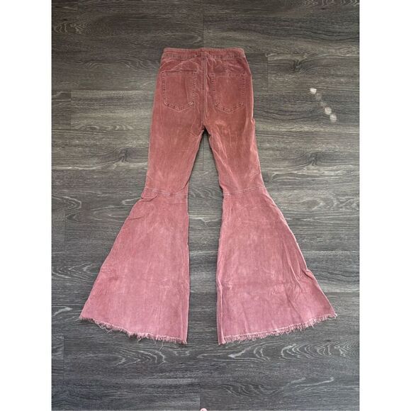 Free People Just Float Corduroy Flare Jeans / Pants In Rose Size 25 - Picture 6 of 8